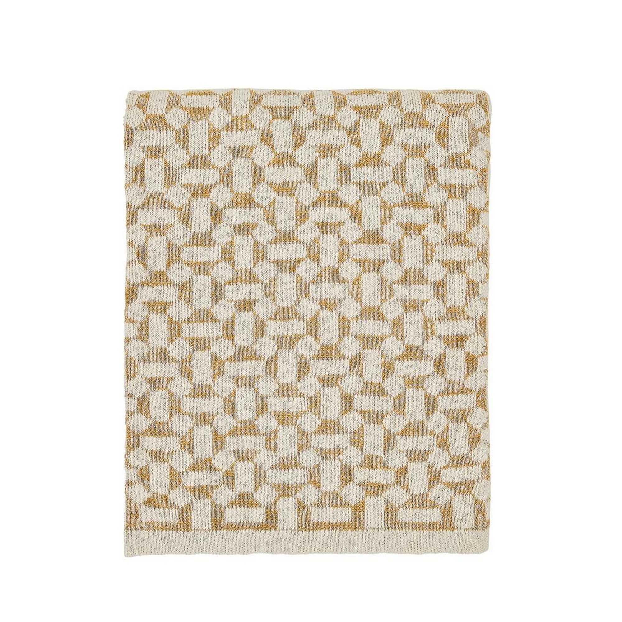 Honey Crumpet Geo Throw By Joules In Gold Yellow